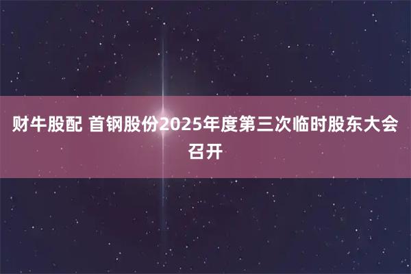 财牛股配 首钢股份2025年度第三次临时股东大会召开